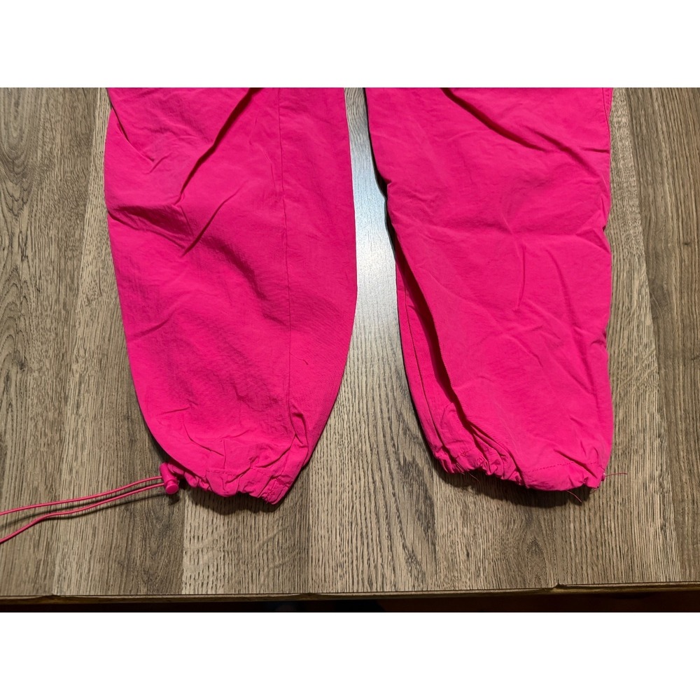 Love Tree Pants Women's Size Small Bright Pink Pull Tie Waist Cargo Pockets - Picture 3 of 13